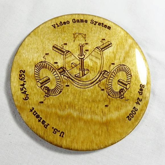 4x Unique Nintendo 64 Patent 3.5” Coasters, Engraved Wood, Handmade - Picture 7 of 8